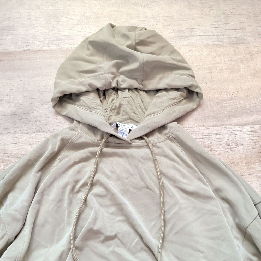 Athleta Seasoft Bubble Hem Hoodie Small S Sage Green Pullover Sweatshirt Soft - Picture 2 of 8